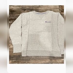 Champion Women's Sweatshirt Powerblend Fleece Crew Script Logo Oxford Medium NWT